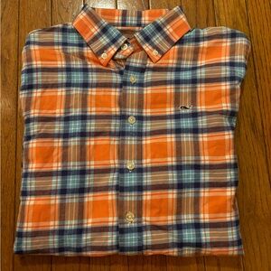 Orange and Blue Vineyard Vines Dress Button Up